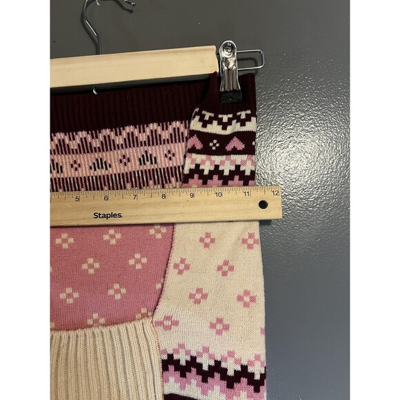 Blueberry Pet Dog Sweater Fair Isle Pink Cream Burgundy Knit Size 16 Acrylic - Picture 3 of 6